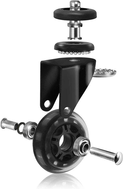 Slipstick CB690 Floor Protecting Rubber Office Chair Caster Wheels (Set ff 5), Roller Style, Universal 7/16" Stem, 3" Black Castors