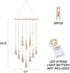 Mkono Boho Gift Macrame Hanging Photo Display with String Lights Boho Wall Decor Pictures Christmas Cards Holder with 30 Clips for Bedroom, Living Room, Dorm, Nursery Decor, Gift Idea
