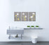 Zlove 3 Pieces Yellow Grey White Bathroom Wall Art Simple Life Bath Flower Leaves Art Print on Canvas Stretched and Framed for Modern Home Decor Ready to Hang 12x16inchx3pcs