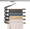 HuaQi Pants Hangers Space Saving Hangers for Closet Organizer Non Slip Closet Storage Organizer for Jeans Towels Scarves (Black, 4)