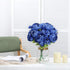 Nubry 2pcs Artificial Peony Silk Flowers Bouquet for Wedding Home Garden Party Decoration (Blue)