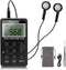 Pocket Small Radio by Flyoukki, Personal Mini AM FM Portable Digital Tuning Transistor Radios with Best Reception, Earphones, Lanyard and Rechargeable Battery for Walking Jogging Exercising (Black)