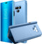 AICase Galaxy Note 9 Case, Luxury Translucent View Window Front Cover Mirror Screen Flip Smart Electroplate Plating Stand 360 Full Body Protective Case for Samsung Galaxy Note 9 (Ocean Blue)