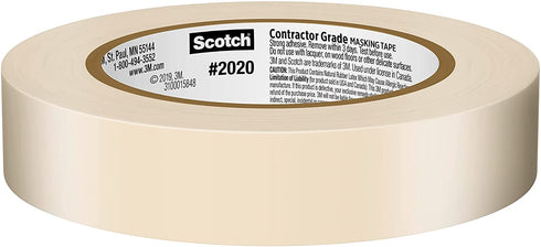 Scotch Contractor Grade Masking Tape, 0.94 inches by 60.1 yards (360 yards total), 2020, 6 Rolls