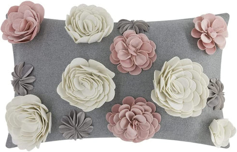 KINGROSE 3D Flower Throw Pillow Cover Handmade Pillowcase Decorative Cushion Cover Bed Sofa Couch Living Room 12 x 20 Inches Colorful