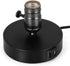 BTY Vintage Table Lamp Base E26 with USB Port Mini Industrial Table Lamp USB Small Nightstand Lamp Holder for Table, Bedside, Bedroom (Black)