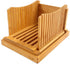 Bamboo Foldable Bread Slicer Compact Bread Slicing Guide with Crumb Catcher Tray for Homemade Bread Thickness Adjustable