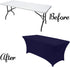 ABCCANOPY Spandex Tablecloths for 4 ft Home Rectangular Table Fitted Stretch Table Cover Polyester Tablecover Lash Bed Cover Table Toppers Massage Table Cover, Navy Blue