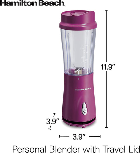 Hamilton Beach Shakes and Smoothies with BPA-Free Personal Blender, 14 oz, Raspberry