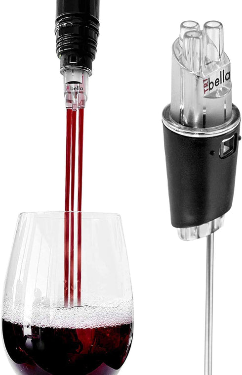 TRIBELLA - Air Speed Wine Aerator with Single-Injected Polycarbonate Spouts, Handmade Easy-to-Use, No-Drip Wine Pouring Device, Red Wine Decanter, Wine Pouring Accessory