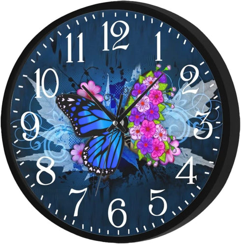 Clock time Silent Non Ticking Round Wall Clock 10 inch Easy to Read for Home Kitchen Living Room Office Bathroom Bedroom