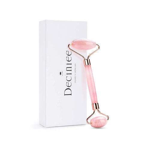 Deciniee Rose Quartz Face Roller,Authentic Jade Roller for Face Massage Gift Set,Anti-aging Facial Roller Jade and Rose Quartz Beauty Eye Roller-Rejuvenate Skin and Remove Wrinkles
