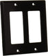 Leviton 80409-E 2-Gang Decora/GFCI Device Decora Wallplate, Standard Size, Thermoset, Device Mount, Black, 25-Pack