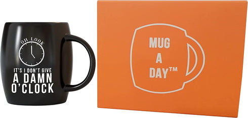MUG A DAY 16oz Large Retirement Mug Funny Retirement Gift Ideas I Don't Give A Damn O'clock Retired Gifts for Men Women Retiring Coworker Boss Spouse Husband Wife Expletive Coffee Mug Tea Cup