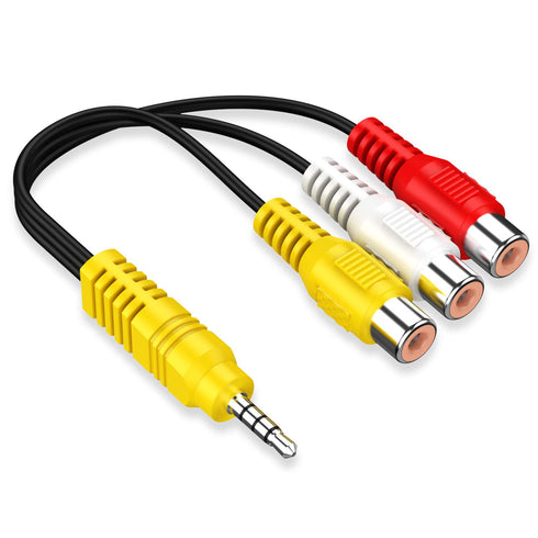 3.5MM to 3 RCA Cable ?Video AV Component Adapter Cable Replacement for TCL TV, 3 RCA to AV Input Adapter - 23CM/9in