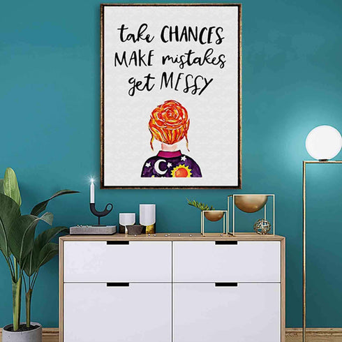 Ms Frizzle Motivational Quote Poster - Take Chances Make Mistakes Get Messy Inspirational Quote - 12x16 UNFRAMED Print Wall Decor - Great Children Gift For Fans Of The Magic School Bus TV Show