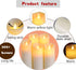 Aignis Flickering Flameless Candles with 10-Key Timer Remote, Exquisite Decor Battery Operated Candles Outdoor Heat Resistant with Realistic Moving Wick LED Flames (vory)