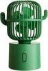 Personal Fan Small Desktop USB Desk Fan, Cactus Mini Handheld Table Rechargeable 80 Degree Auto Rotation Portable Fans, 3 Speeds Strong Wind, Quiet Operation Fan for Room Home Office Outdoor Travel