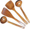 Wooden Utensils Set for Cooking Kitchen Tlever1 Solid Wood Kitchen Utensils Cooking Spatula and Spoons Set Slotted Spatula, Angled Spatula, Mixing Spoon, Colander Spoon (13.38in)