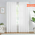 FMFUNCTEX Sheer White Curtains 45 Inch Length Linen Textured Light Filtering Semi Sheer Window Curtains for Small Window Laundry Room Bedroom Rod Pocket 2 pcs