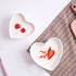 Super Cute heart shape Ceramic Sauce Dish,Mini Side Seasoning Dish,Condiment Dishes/Sushi Soy Dipping Bowl,Snack Serving Dishes,Love Porcelain Small Saucer Set(Set of 4) (4.72inch)