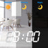 3D LED Digital Wall Clock Large Night Light Alarm Clock Snooze for Office Bedroom Living Room 12/24 Time/Date/Temperature Display Brightness Adjustable White 9.7 inch with Remote Control