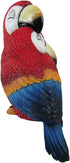 DWK Polly and Petey Mama Mother Parrot and Baby Parrot Shelf Sitting Figurines | Shelf Decor | Desk Accessories | Statues & Figurines | Office Decor | Bookshelf Accessories and Decorations - 6"