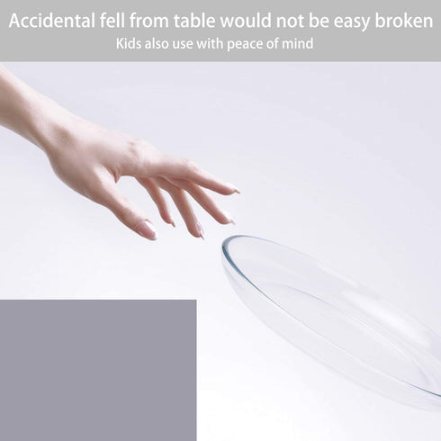 FOYO Dessert Plates, Classic Tempered Glass Dinnerware Sets, 7 Inch, Set of 3