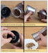 Stainless Steel Salt & Pepper Grinder with Lid, Ceramic Blades Glass Body Spice & Salt Shaker,Adjustable Coarseness Pepper & Salt Mill