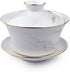 Gaiwan White Porcelain Large 500ml Teacup Sancai Tea Cup Set Lid Sun Beautiful Mountain (16oz large)