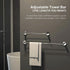 Adjustable 16 to 27.6 Inch Single Towel Bar, iMomwee Chrome Finished SUS304 Stainless Steel Bath Towel Holder, Wall Mounted Towel Rail for Bathroom Kitchen Washroom, 1" Diameter Towel Rod with Hooks