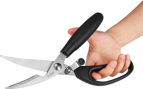 Poultry Shears, X-Chef 2 Set Kitchen Shears Heavy Duty Meat Scissors Stainless Steel Kitchen Scissors for Chicken Food Meat and Cooking Spring-loaded Handle