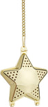 Pinky Up Star Shaped Tea Ball Loose Leaf Infuser with Chain Hook, Stainless Steel, Gold Finish
