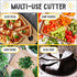 Checkered Chef Pizza Cutter - Sharp Stainless Steel Rocker Knife w/ Plastic Blade Sheath - Dishwasher Safe - 14 Inch