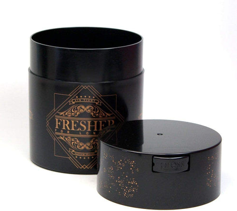 Coffeevac CFV1-SBK-FRES airtight container, Black Gold Logo