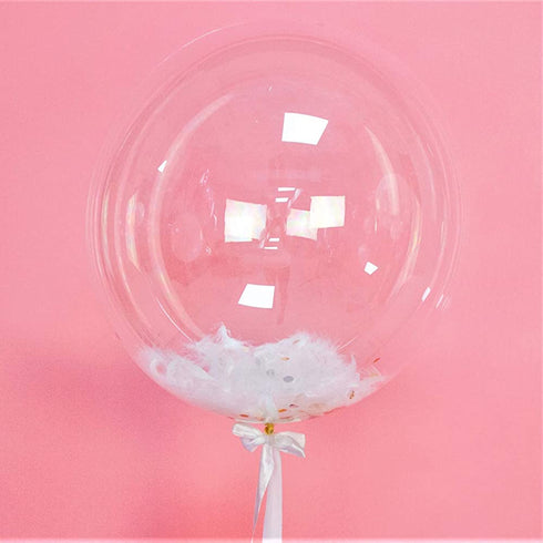 HappyBoom 10-Pack 20" Big Transparent Bobo Balloons - Large Clear PVC Bubble Balloons for Birthday, Bridal Shower, Centerpieces, Party Christmas, LED Decorations, Indoor and Outdoor Decoration.