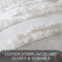 MIULEE Set of 2 Decorative Boho Throw Pillow Covers Linen Striped Jacquard Pattern Cushion Covers for Sofa Couch Living Room Bedroom 20x20 Inch Ivory White