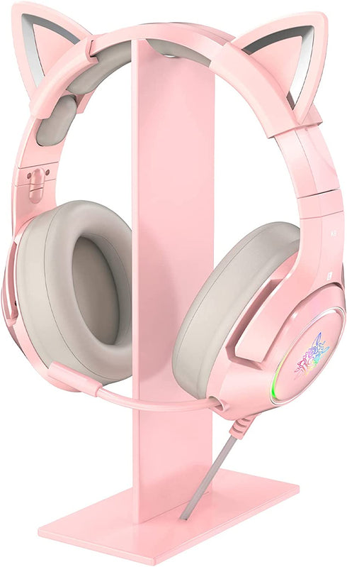 SIMGAL Pink Headphones Stand, Universal Gaming Headset Holder Hanger with Stable Base for SIMGAL K9 Cat Ear Headset(Not Included) and All Headphones