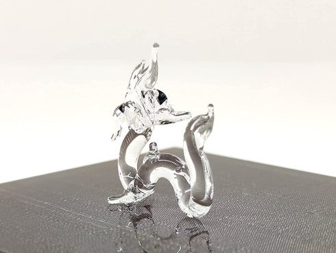 Sansukjai Rare Naka Tiny Micro Crystal Figurines Hand Blown Clear Glass Art Lucky Animals Collectible Gift Home Decor
