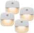 HOOJIN Motion Sensor Night Light,Stick Anywhere with No Tools, Battery Operated Lights, LED Night Lights, Perfect for Staircase Hallway Bathroom Bedroom Nursery Kitchen Cabinet,Warm White(4 Pack)