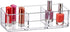 Amazing Abby - Glamour - Acrylic 3-Compartment Makeup Organizer, Transparent Plastic Lipstick Holder, Perfect Bathroom Vanity Storage Solution for Lipsticks, Nail Polishes, and More