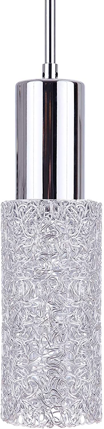 Nordic Modern Crystal Pendant Light Chandelier Indoor Ceiling Metal Hanging Light Fixture Led, Brushed Nickel Mini For Bar/Island Dining Room/Kitchen/Fairway/Bedroom