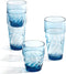 Cupture Bistro Unbreakable Drinking Glasses, 20 oz / 12 oz, 4 Pack (Misty Blue)
