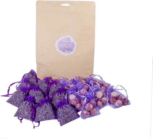 Pack of 24 Lavender Cedar Sachets Bag (16 Lavender Sachets, 8 Cedar Sachets) for Closet, Drawer, Dresser, Wardrobe and More, LV-S-D-1
