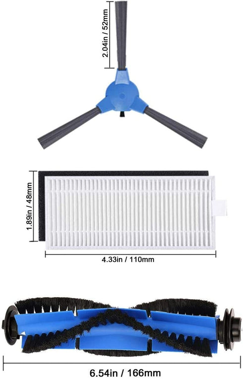 Hyphen-X Replacement Parts Compatible with Eufy RoboVac 11S, RoboVac 30, RoboVac 30C, RoboVac 15C,RoboVac 12, RoboVac 35C Accessory Robotic Vacuum Cleaner Filters, Side Brushes,Rolling Brushes