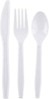 White Plastic Silverware | Heavy Duty & Solid Cutlery Disposable Utensils Set | Perfect for Weddings, Buffets, Luncheon & More | 180 Forks, 120 Spoons & 60 Knives Combo Pack | 360 Count
