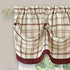 Achim Home Furnishings Tier Pair and Valance Set Tattersall Window Curtain, 58" x 24", Burgundy,TTTV24BU12