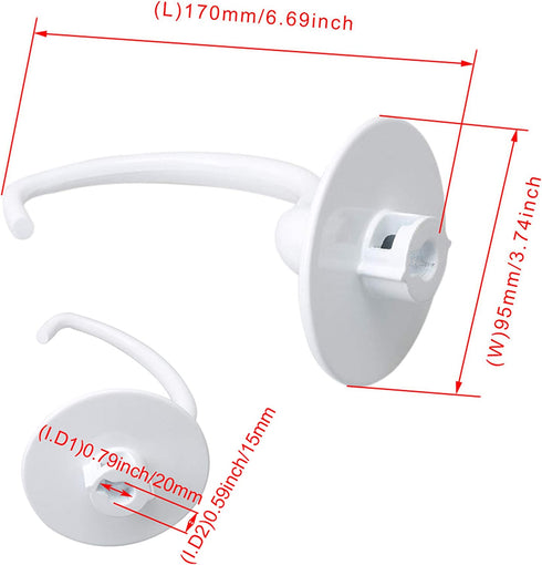 lovermusic K5ADH Dough Hook Replacement for Mixer K4SS, 4K5SS, 3K5SS, 5K5SS, 5KSM5, 7K5SS, 9KSM5, K5SS, KDM5, KP50, KPM5, KPM50, KSM5, KSM50, KSMC5