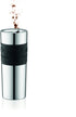 Bodum Travel Press, Stainless Steel Travel Coffee and Tea Press, 15 Ounce, .45 Liter, Black,1 Count (Pack of 1)
