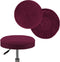 Turquoize Velvet Bar Stool Covers Round Stool Cushion Covers Stool Chair Covers Barstool Covers Slipcovers Set of 2, Feature Stretchy Thick Bouncy Fabric Washable, Dia 16"-18", X-Large, Burgundy
